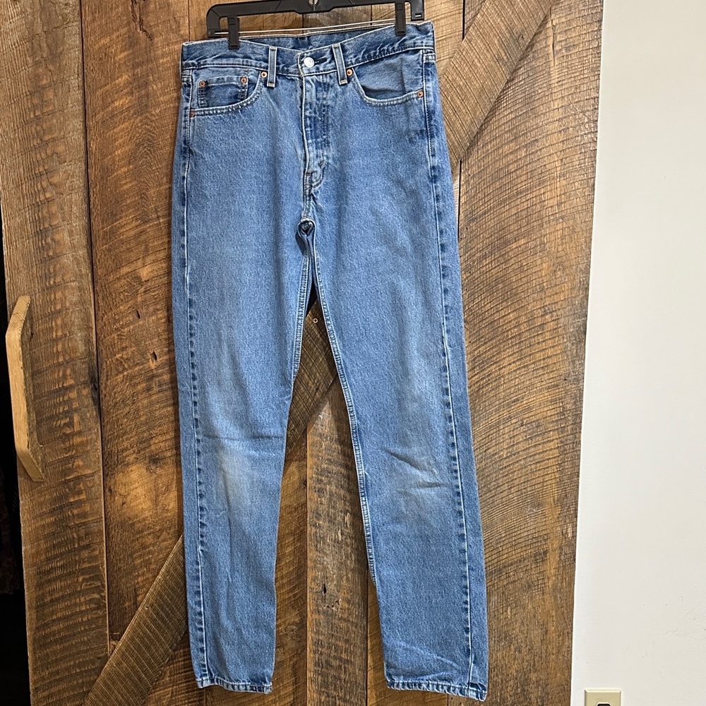Vintage Levis Jeans Mens 33x36 505 Denim Pants Workwear Faded Straight Leg B21